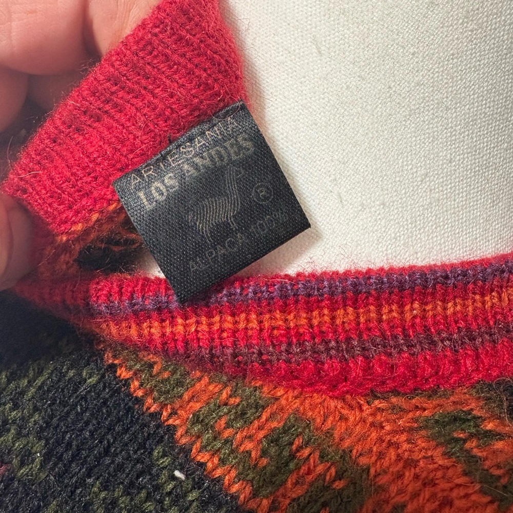 Multicolor 100% Alpaca Sweater - Picture 4 of 4